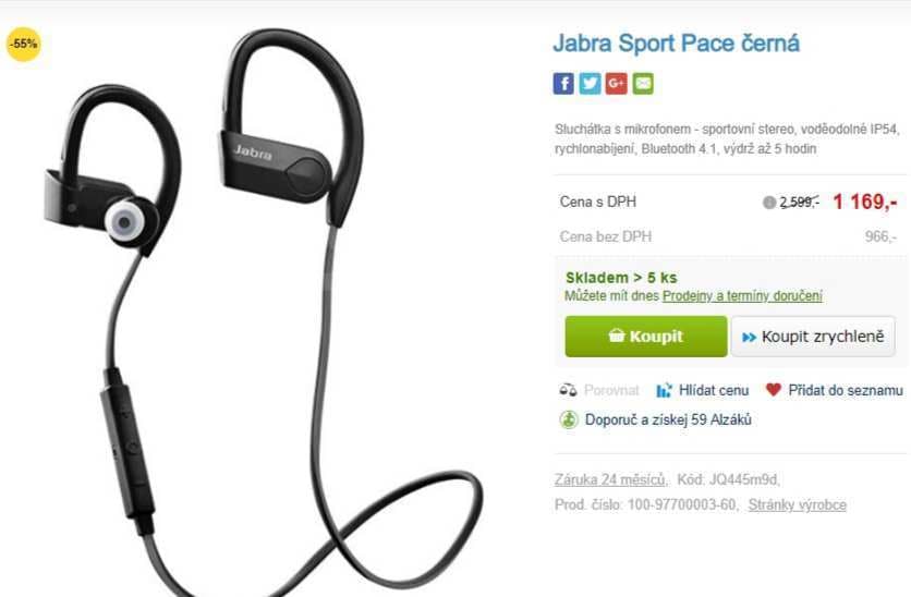 Bezdrátová sluchátka Jabra Sport Pace