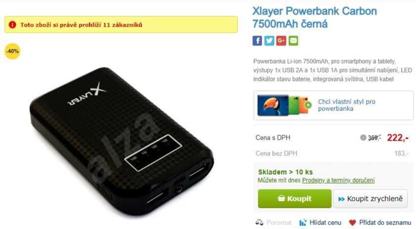 Powerbanka Xlayer Carbon 7500mAh 