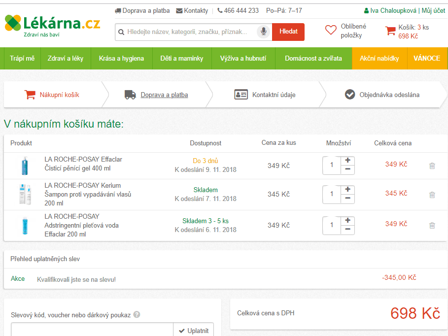 Akce 2+1 na kosmetiku La Roche-Posay