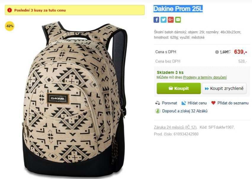 Batoh Dakine Prom silverton 25 litrů