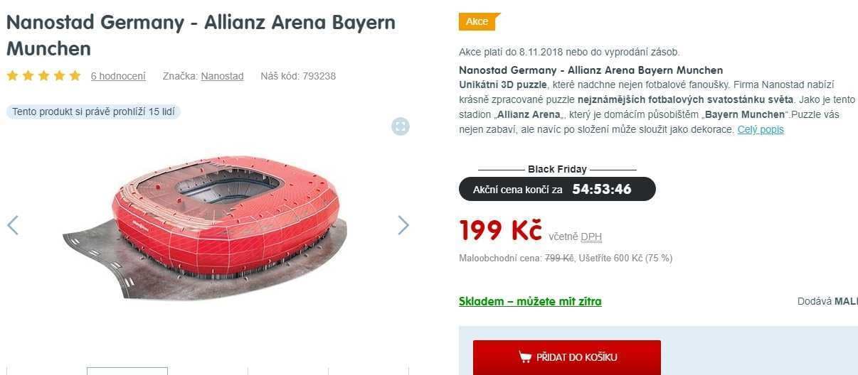 3D puzzle Allianz arena, Bayern Mnichov