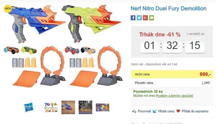 NERF Nitro DuelFury Demolition + 4 auta