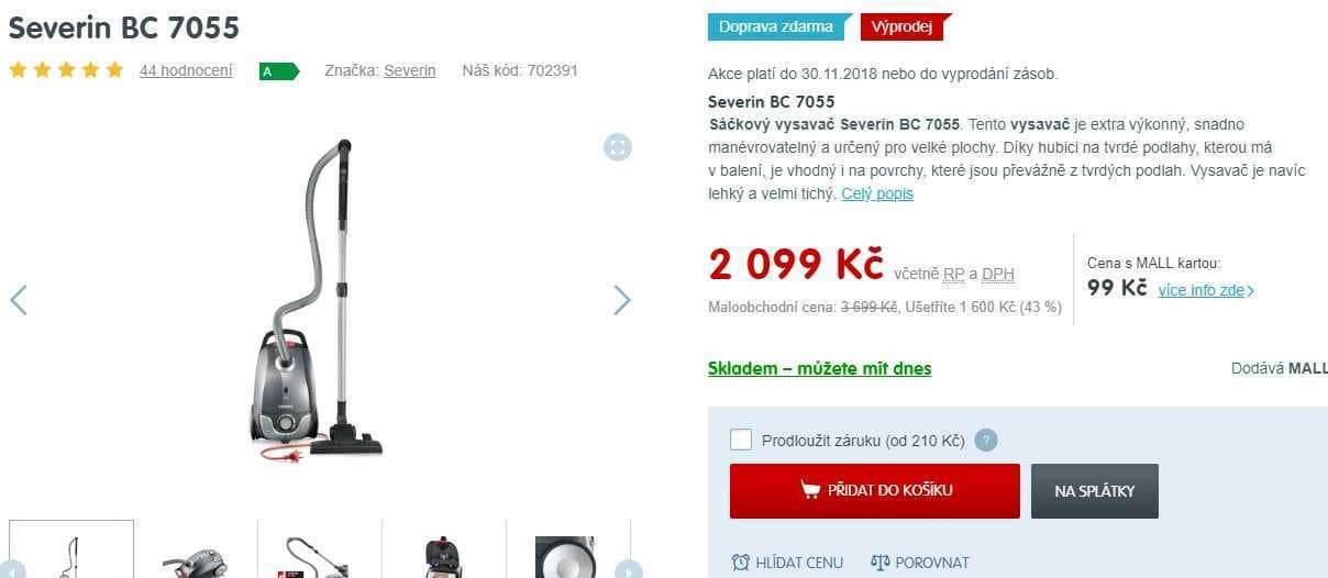 Sáčkový vysavač Severin S'POWER 