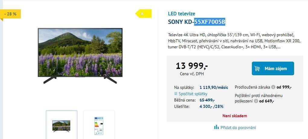 Ultra HD TV, HDR, Smart, 139 cm, SONY