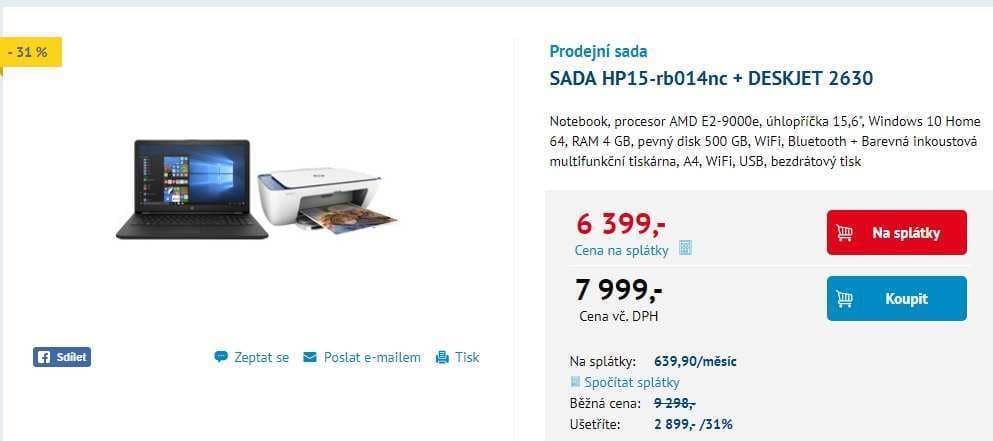 HP, až 2 GHz, 4GB RAM, 15,6"