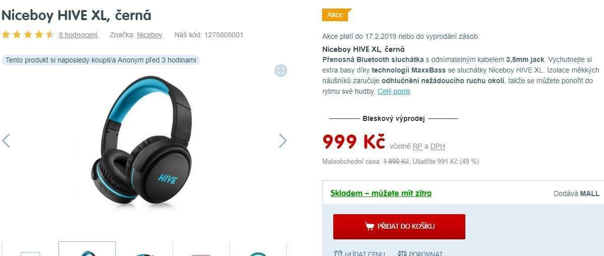 Niceboy HIVE XL - BT, 20 hodin hudby