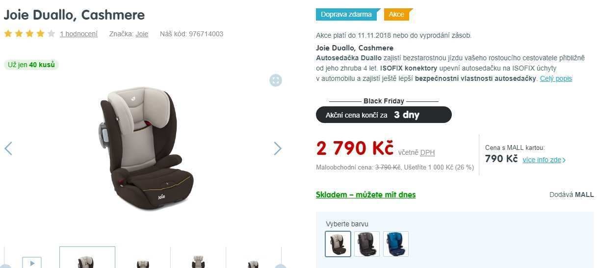 Autosedačka Joie Duallo, 15-36 kg