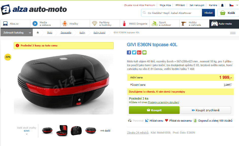 Moto kufr GIVI E360N 40 L