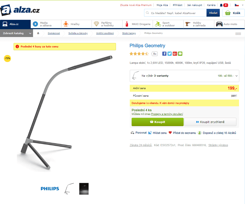 Stolní lampa Massive Philips Geometry