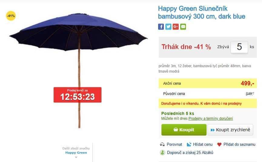Happy Green Slunečník bambusový 3 m