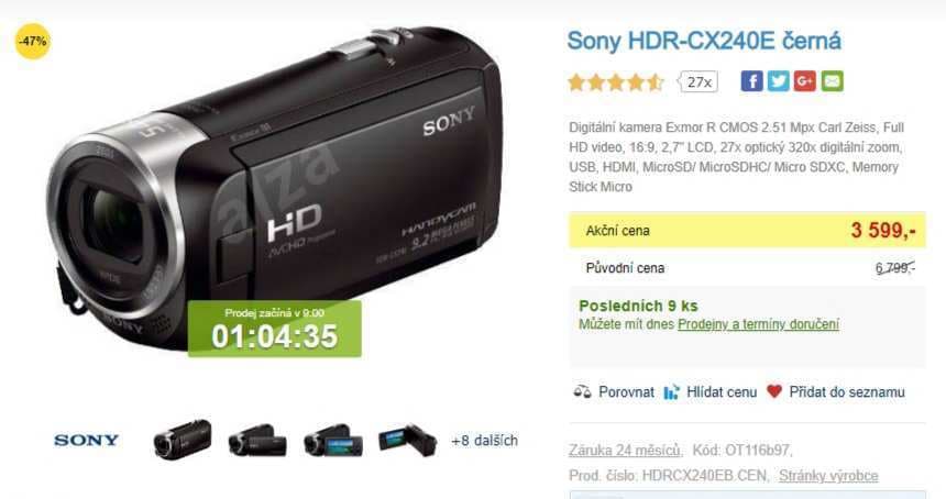 Kamera Sony, Full HD, 27× zoom