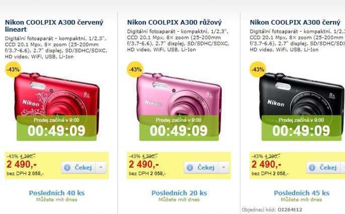Nikon Coolpix A300, 20 MPx, 8x zoom, stabilizace