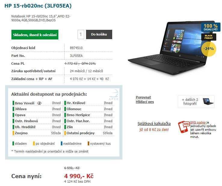 HP, až 2 GHz, 4 GB RAM, 15,6"