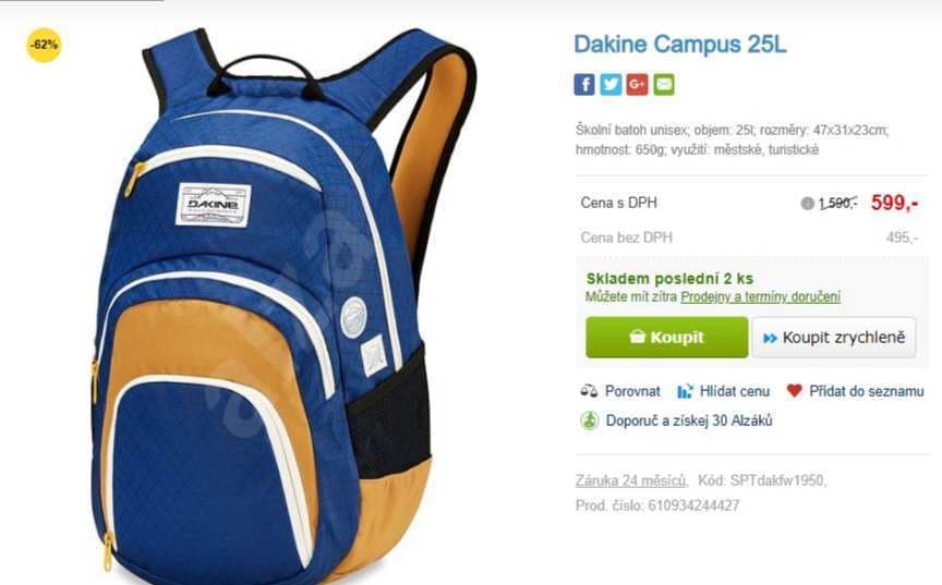 Batoh Dakine Campus Scout 25 litrů