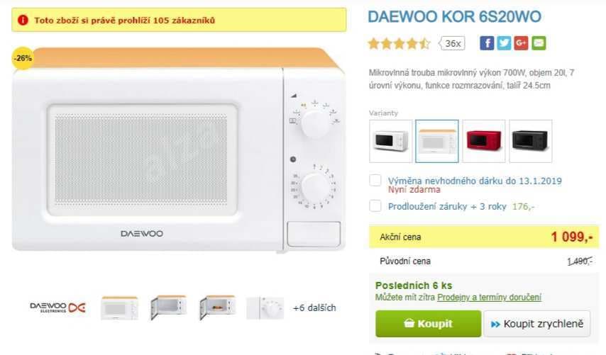 Mikrovlnná trouba Daewoo