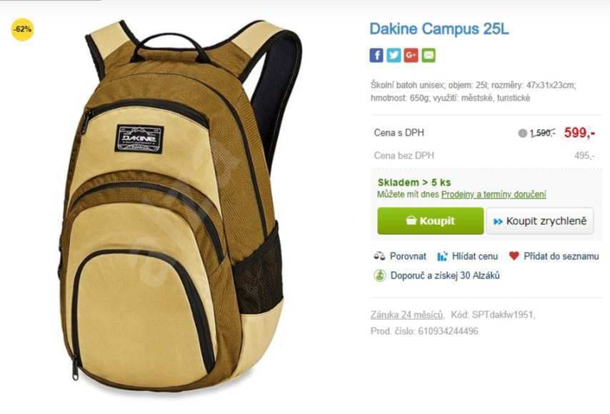 Batoh Dakine Campus 25 litrů