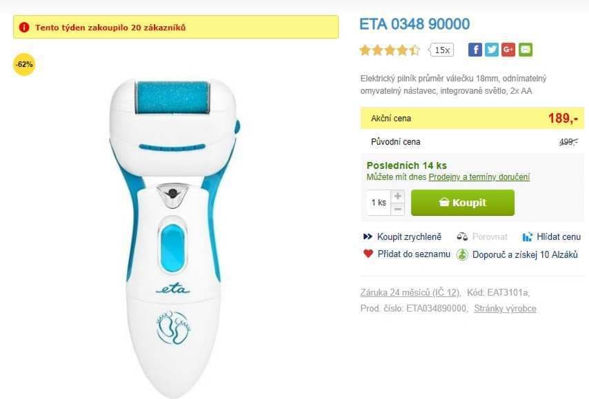Elektrický pilník na chodidla ETA Rollo