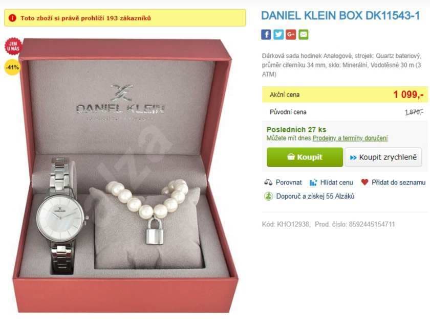 Dárková sada hodinek a náhrdelníku 