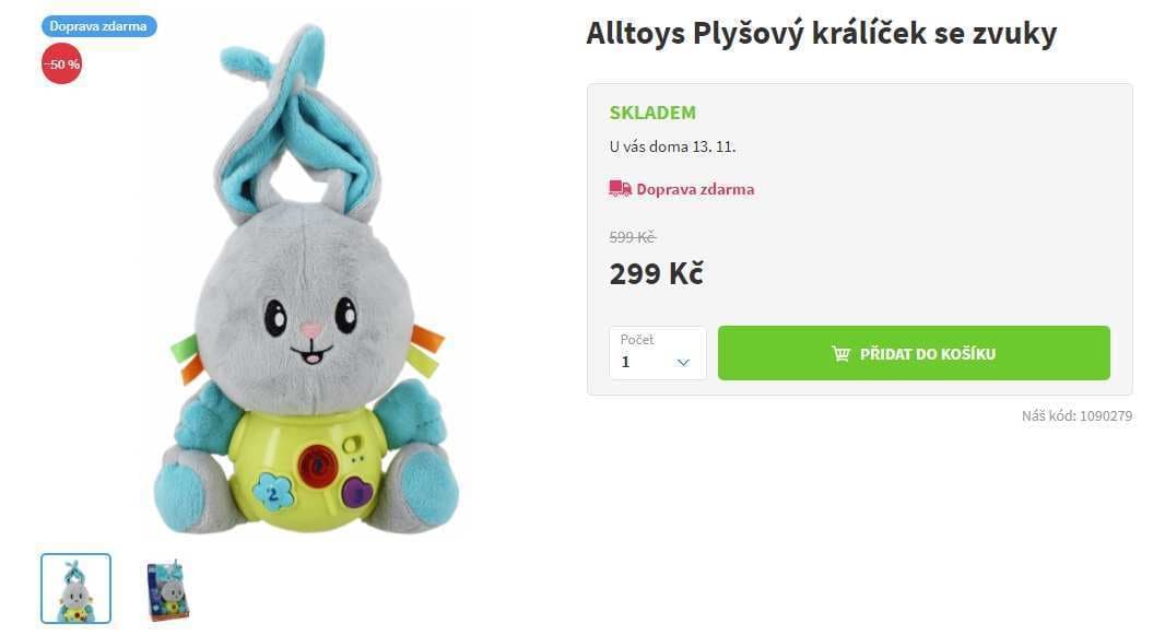 Alltoys CIDE Plyšový králíček se zvuky