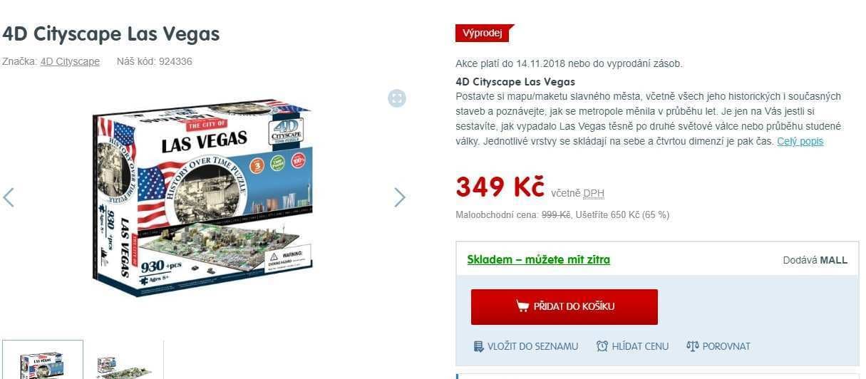 4D puzzle / stavebnice Las Vegas, 1202 dílů