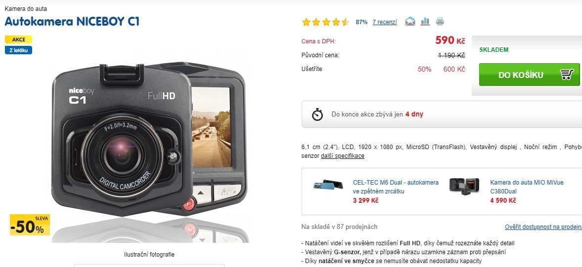Autokamera Niceboy C1, full HD