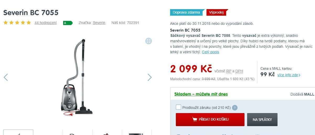 Sáčkový vysavač Severin S'POWER 