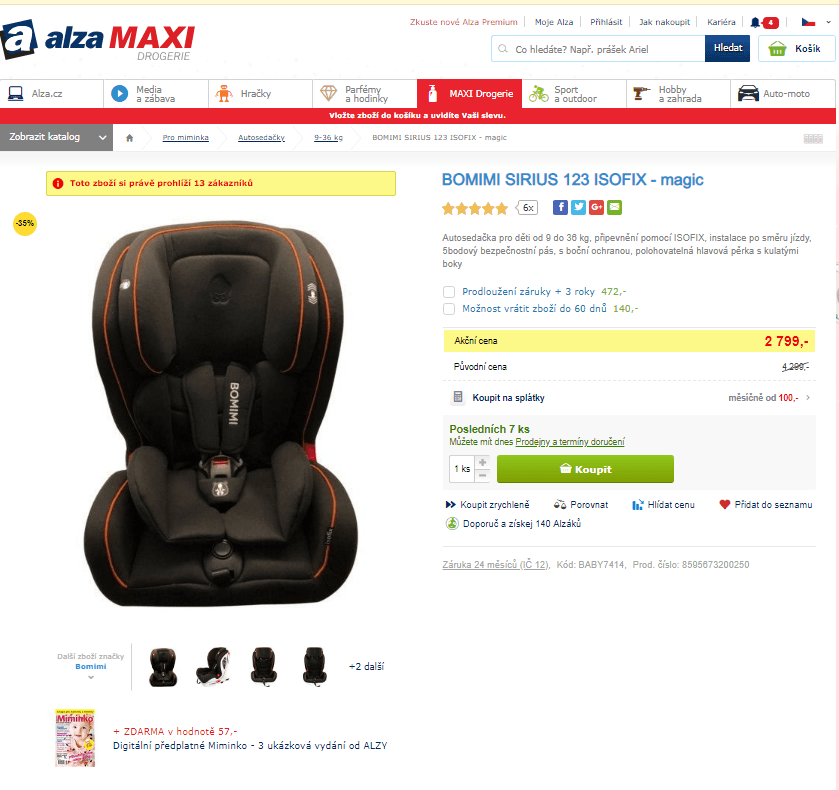 Autosedačka Bomimi, Isofix, 9-36 kg