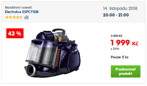 Bezsáčkový vysavače Electrolux ESPC71DB