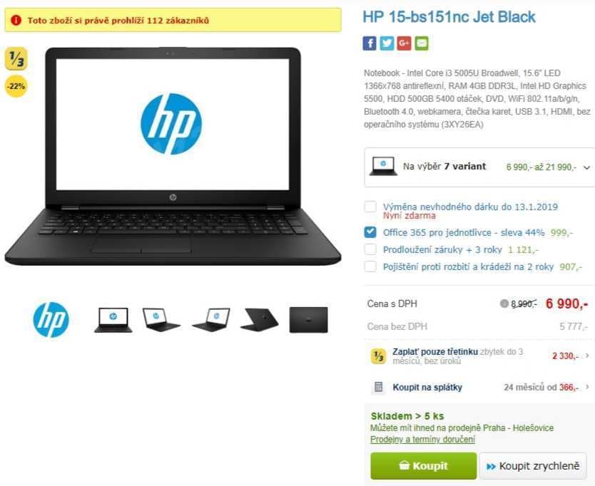 HP, i3, 2GHz, 4GB RAM, 15,6"