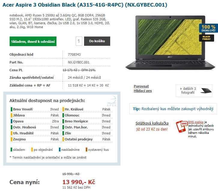 Acer, 3,6GHz, 8GB RAM, 2GB grafika, 15,6"