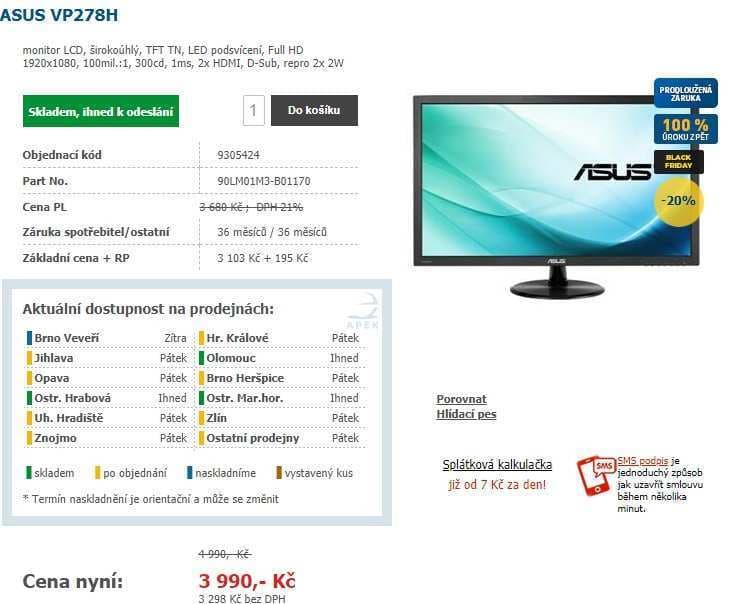 PC monitor Asus, 27", full HD, reproduktory