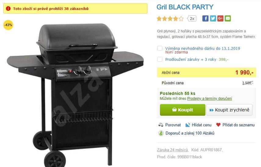Plynový gril Cattara BLACK PARTY