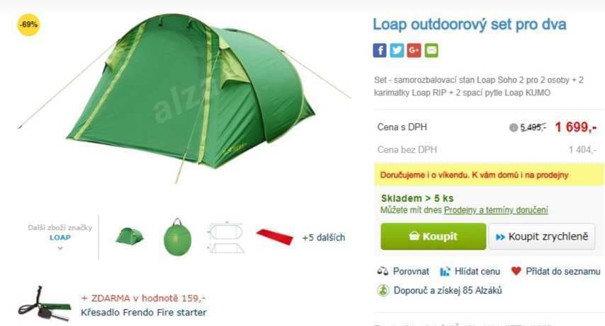 Stan pro 2, spacáky a karimatky + dárek