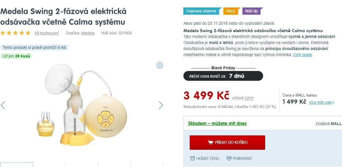 El. odsávačka Medela Swing 2 + Calma