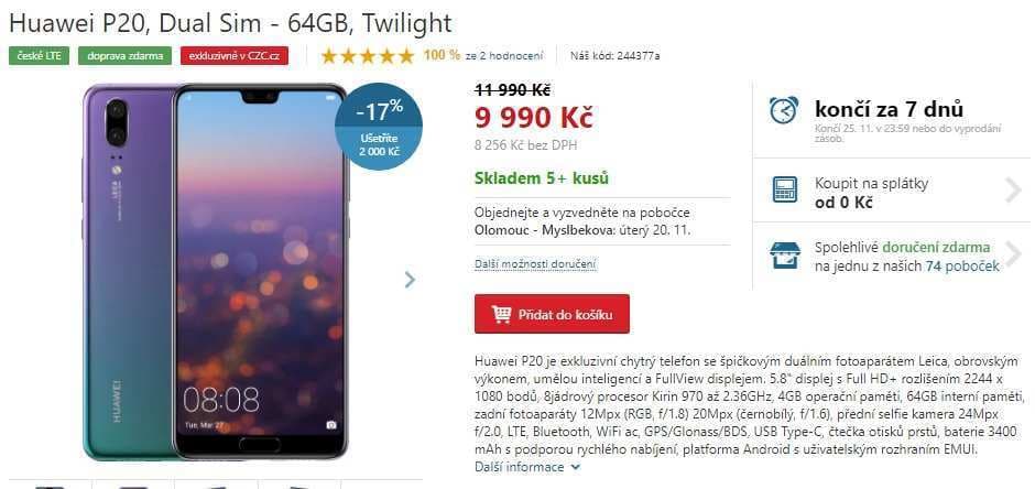 Huawei P20, 8x 2,36GHz,4GB RAM, Leica