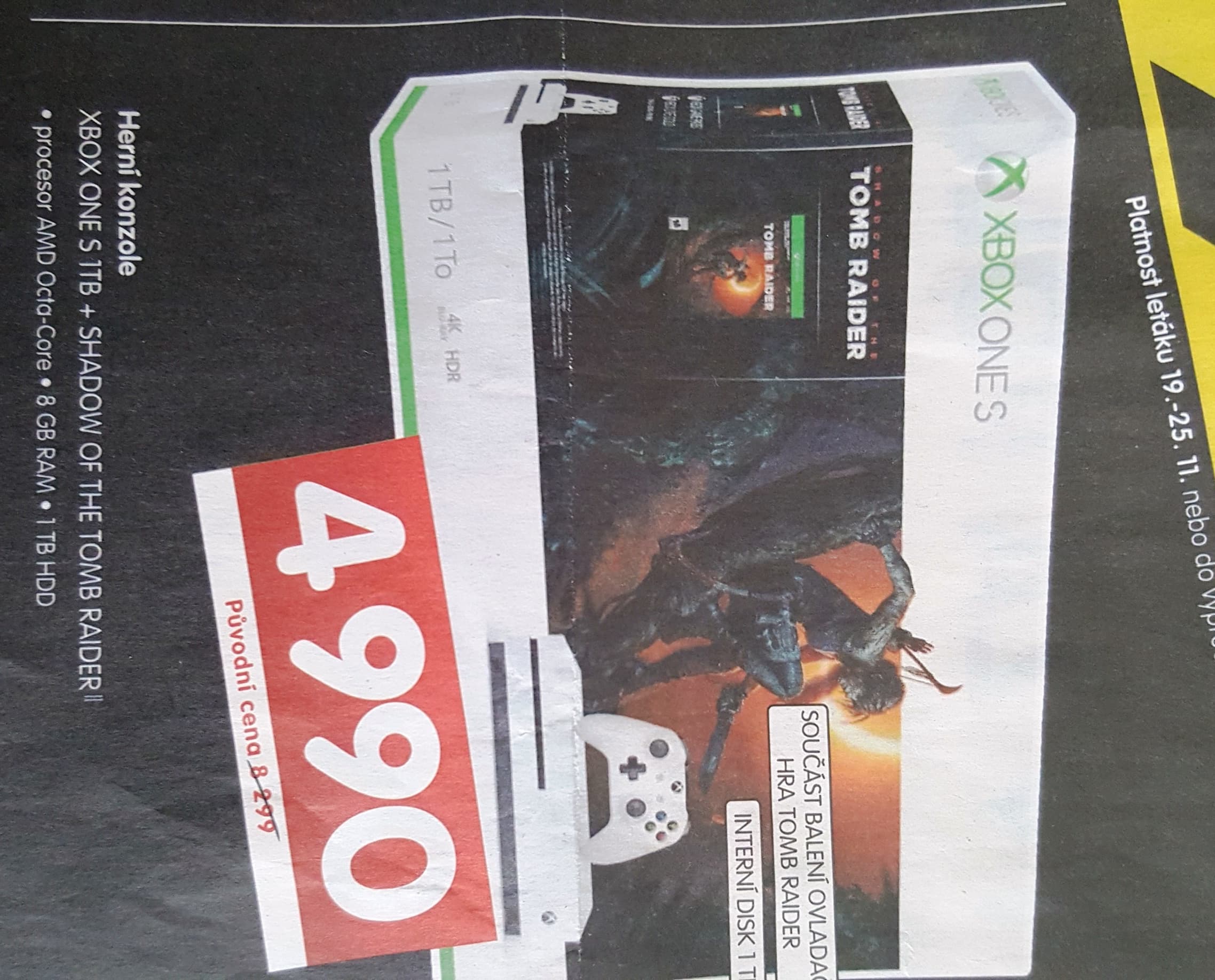 XBOX ONE S, 1TB + Tom Raider