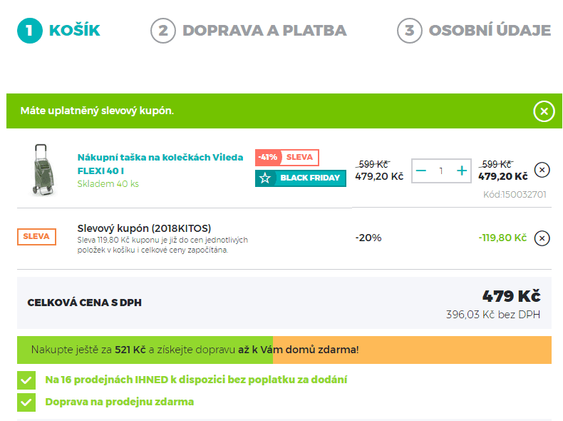 Nákupní taška na kolečkách 40 L