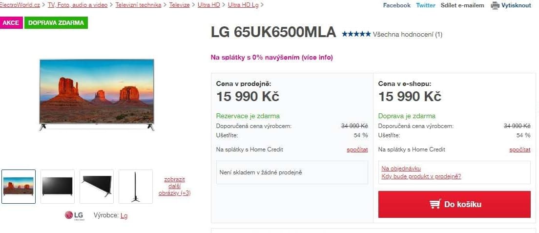 Ultra HD TV, HDR, Smart, 164cm, LG