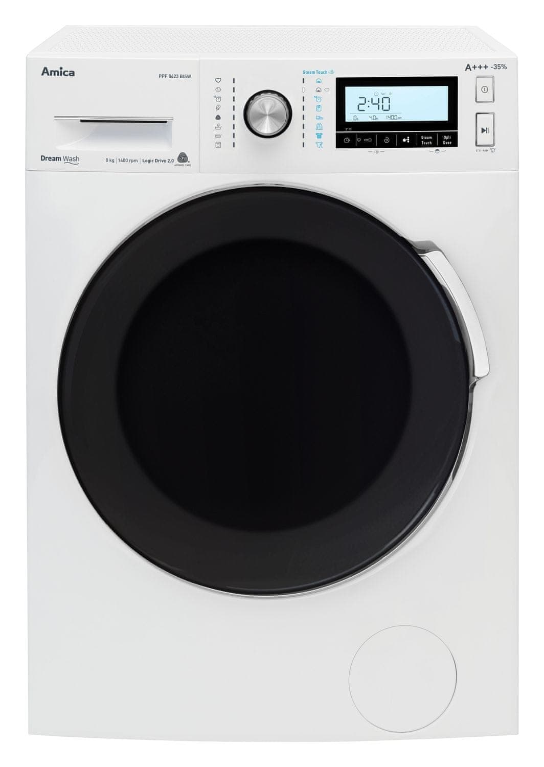 Pračka Amica, A+++, 8 kg, 1400 ot., Add+