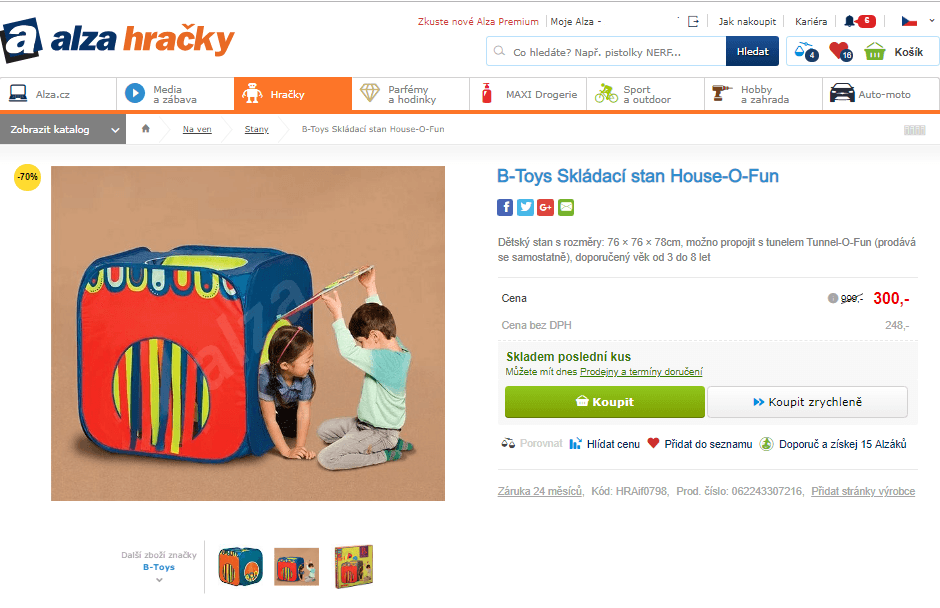 Skládací stan House-O-Fun B.toys