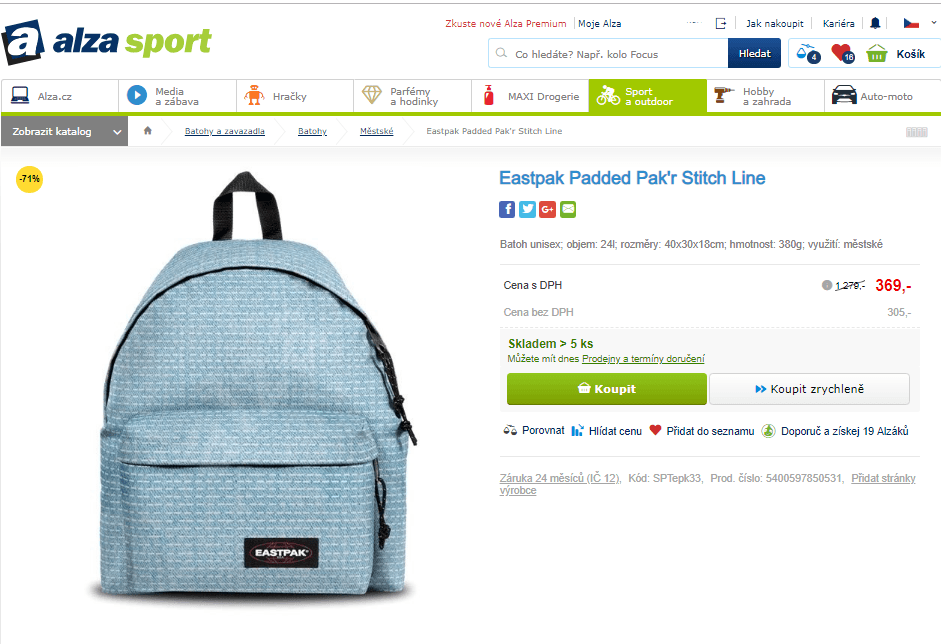 Batoh unisex Eastpak Padded Pak'r 24L