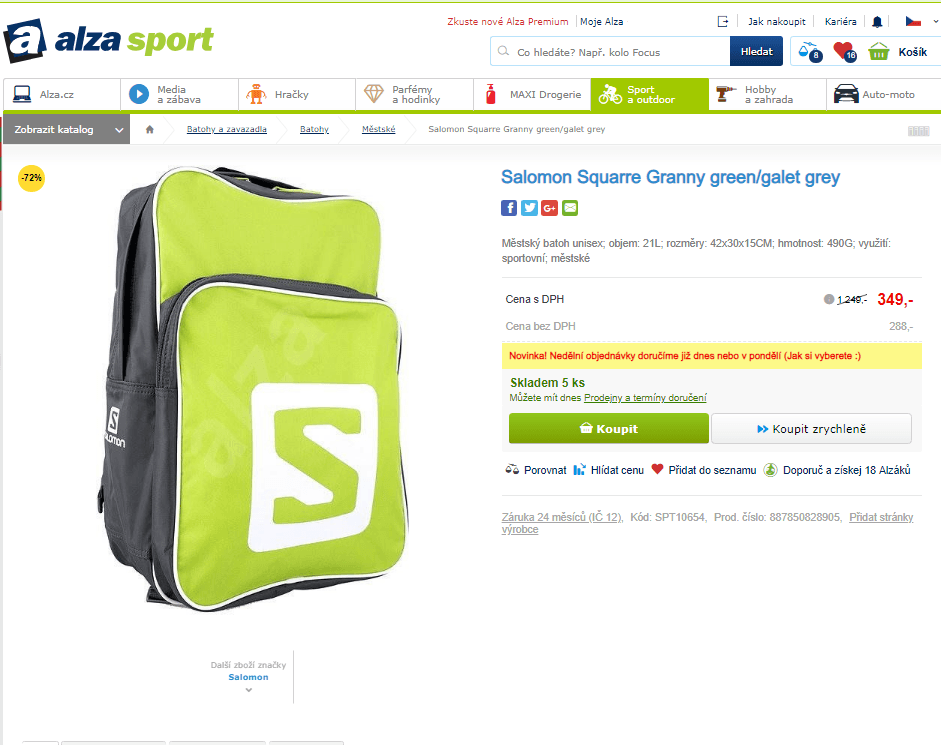 Městský batoh Salomon square 21 l