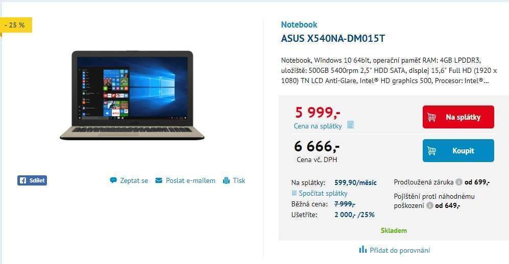 Asus, až 2,4GHz, 4GB RAM, 15,6"