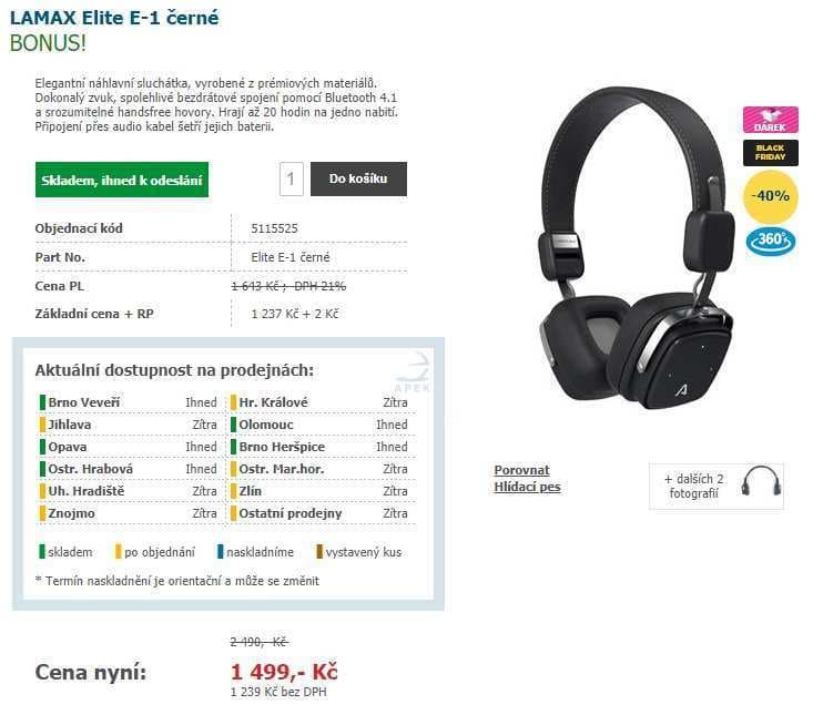 Bezdrátová sluchátka LAMAX Elite E-1