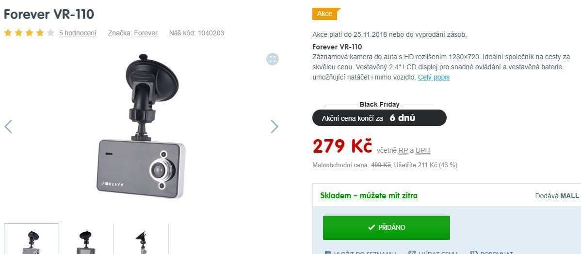 Kamera do auta Forever VR-110, HD