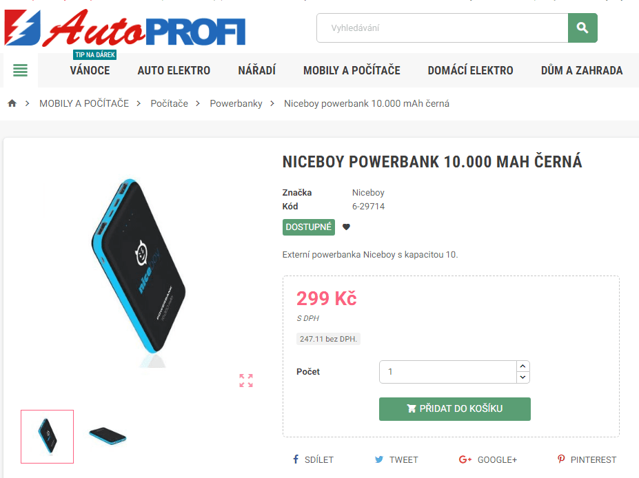 Niceboy Powerbank 10000 mAh