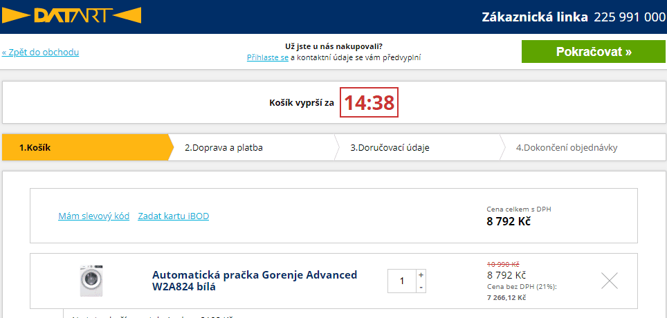 Pračka Gorenje, 8 kg, A+++, 1200 ot