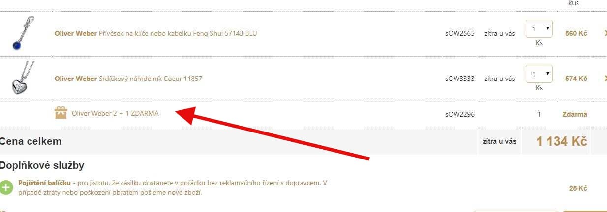 2+1 zdarma na všechny šperky Oliver Weber