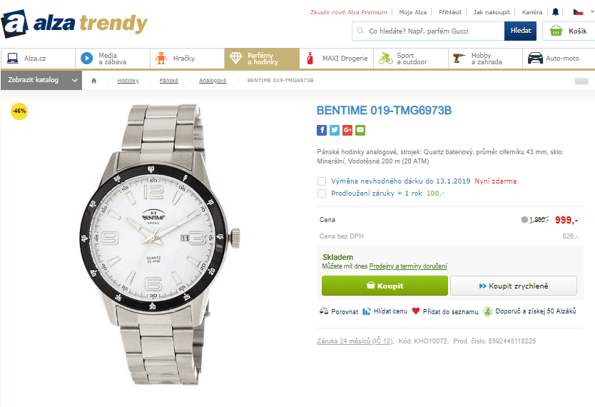 Pánské hodinky Bentime 019-TMG6973B