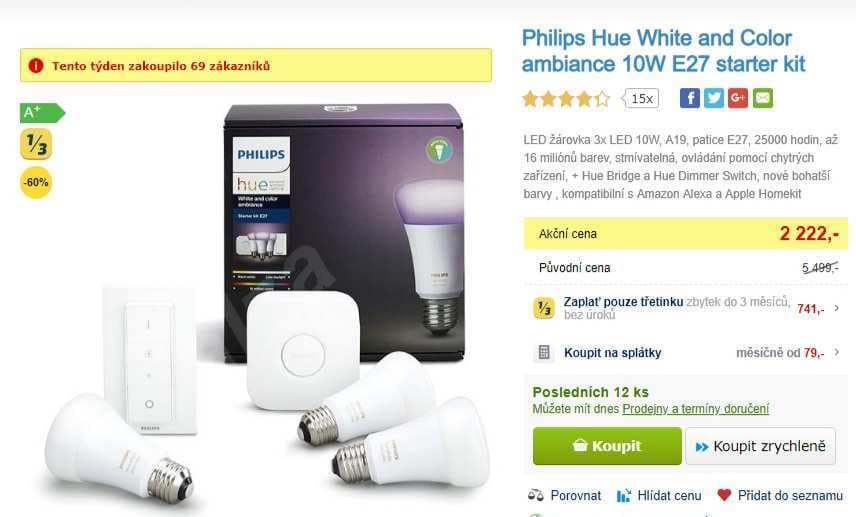 Philips Hue, starter pack, 10W E27